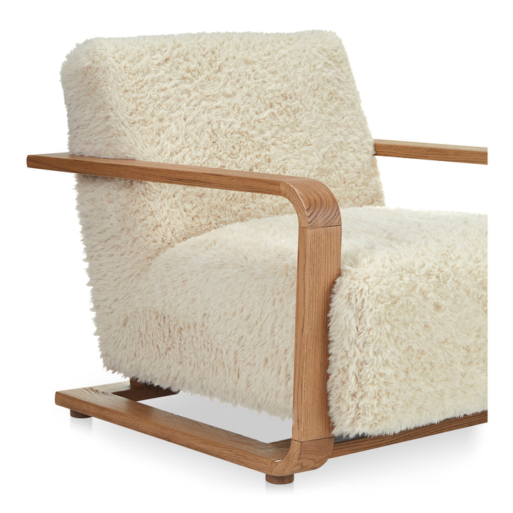 Moe's Home Collection - Eckersley Lounge Chair Cream Faux Fur - ME-1073-05 | American Home Furniture