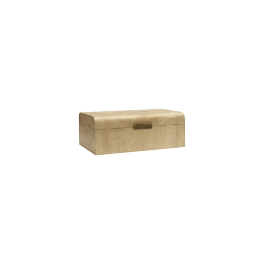 Burl Wood Box With  Antique Brass Detail - MIRA BW