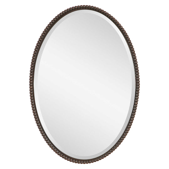 American Home Furniture Uttermost Sherise Bronze Oval Mirror