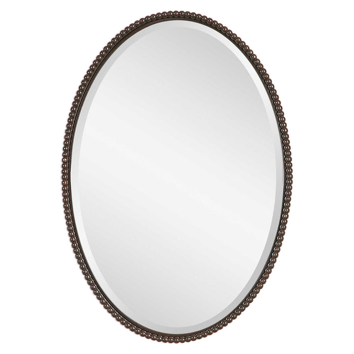 American Home Furniture Uttermost Sherise Bronze Oval Mirror