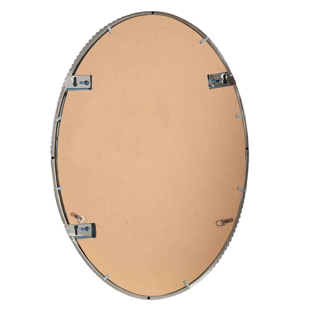 American Home Furniture Uttermost Sherise Brushed Nickel Oval Mirror