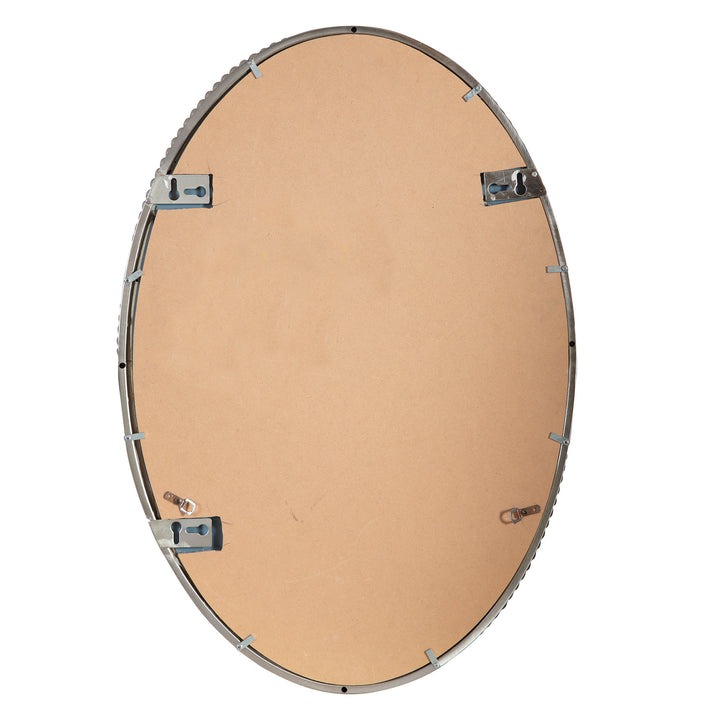 American Home Furniture Uttermost Sherise Brushed Nickel Oval Mirror
