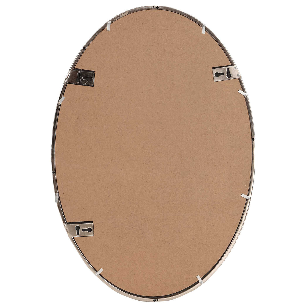 American Home Furniture Uttermost Sherise Brushed Nickel Oval Mirror