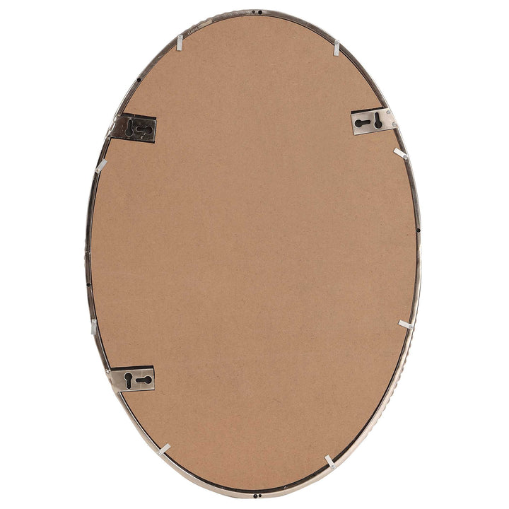 American Home Furniture Uttermost Sherise Brushed Nickel Oval Mirror