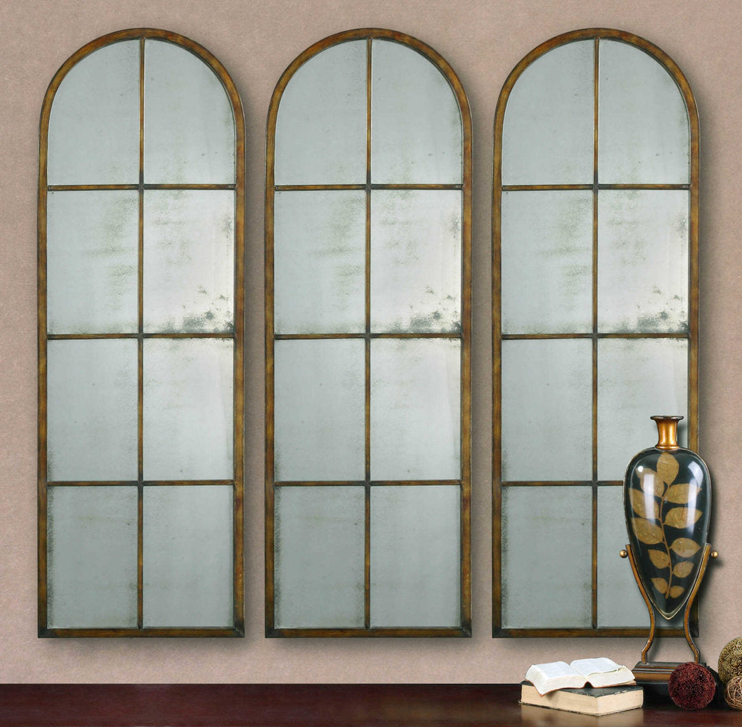 American Home Furniture Uttermost Amiel Arched Brown Mirror