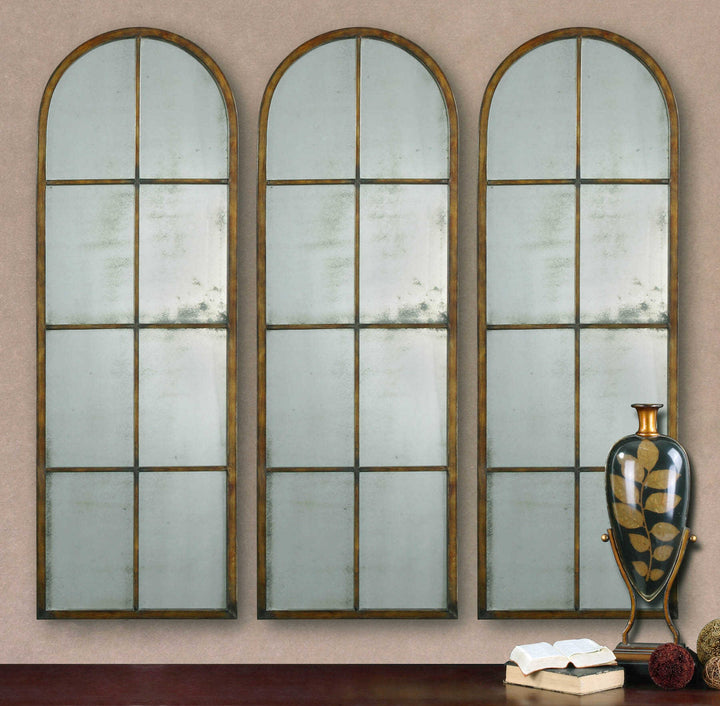 American Home Furniture Uttermost Amiel Arched Brown Mirror