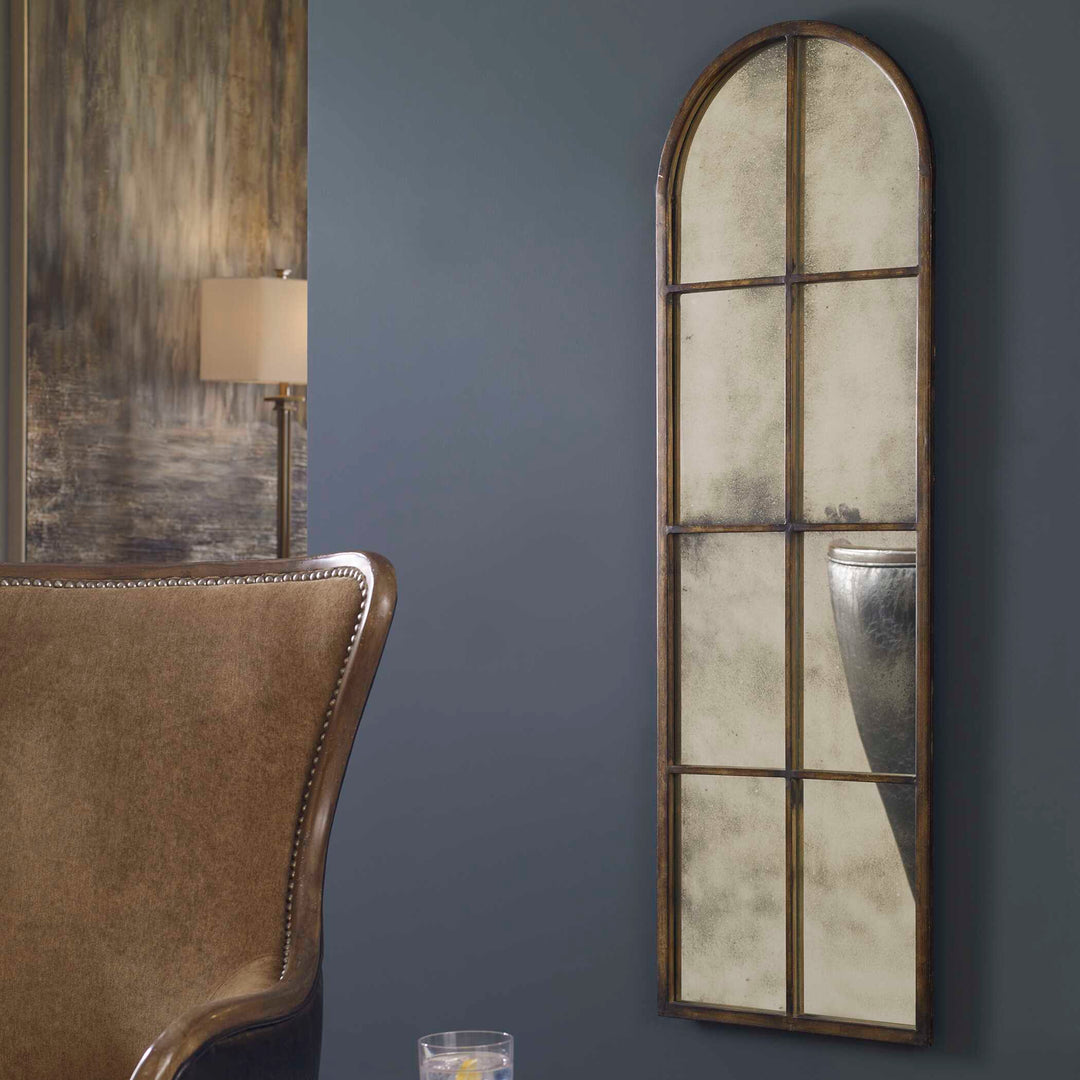 American Home Furniture Uttermost Amiel Arched Brown Mirror