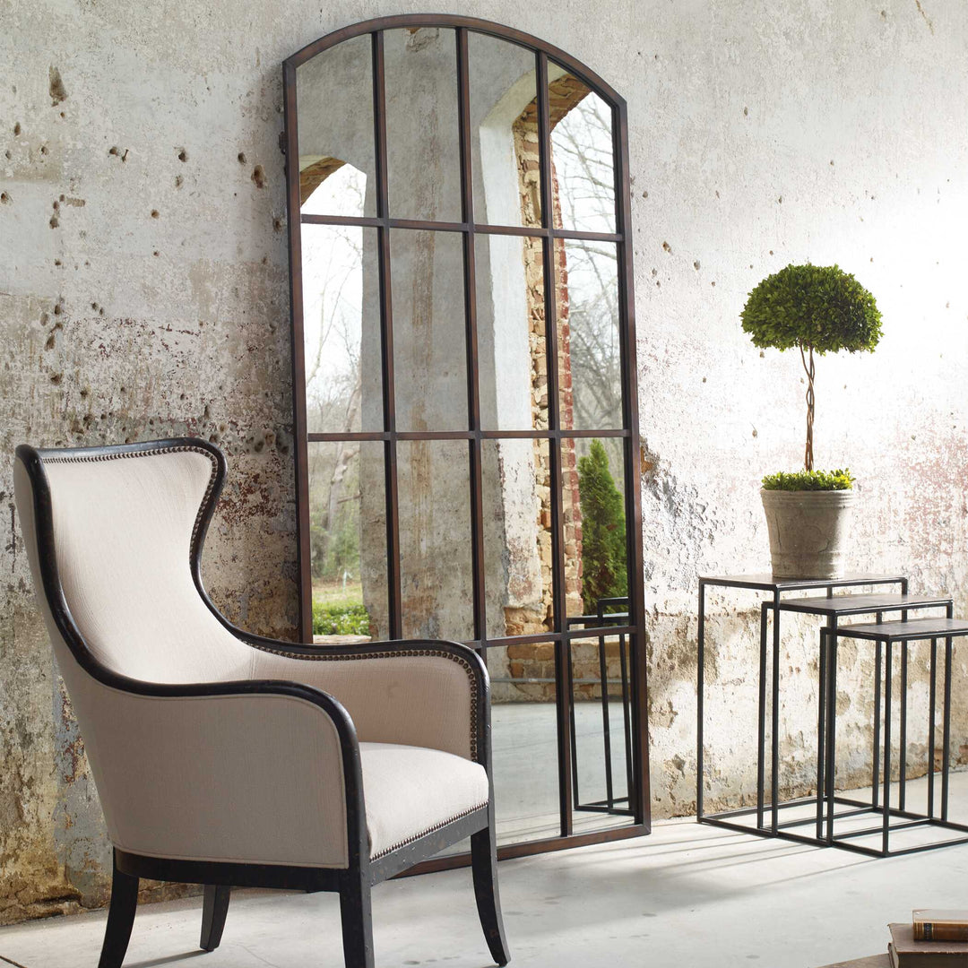 American Home Furniture Uttermost Amiel Antique Large Arch Mirror