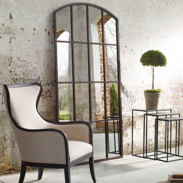 American Home Furniture Uttermost Amiel Antique Large Arch Mirror