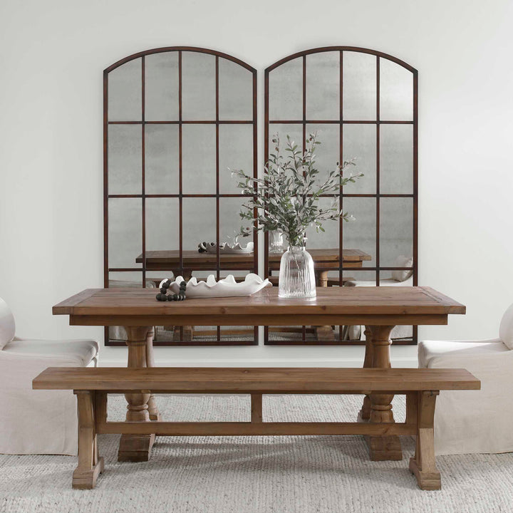 American Home Furniture Uttermost Amiel Antique Large Arch Mirror