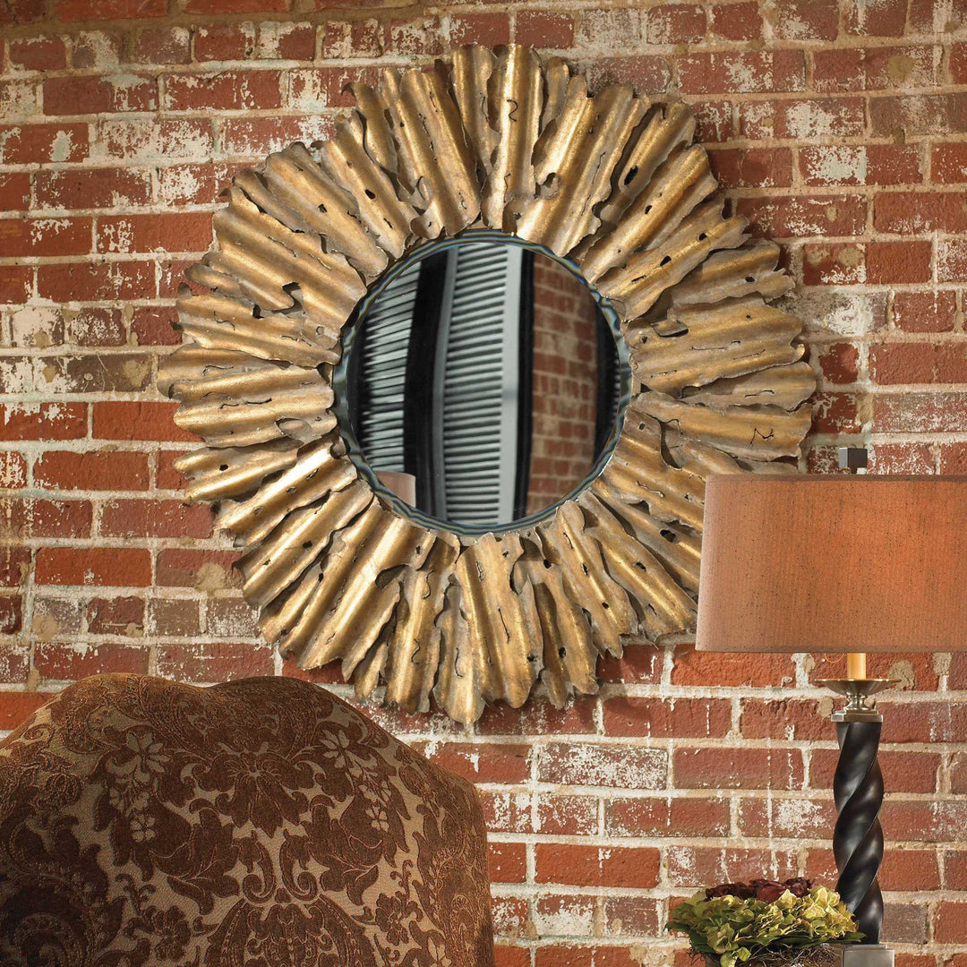 American Home Furniture Uttermost Hemani Antique Gold Mirror