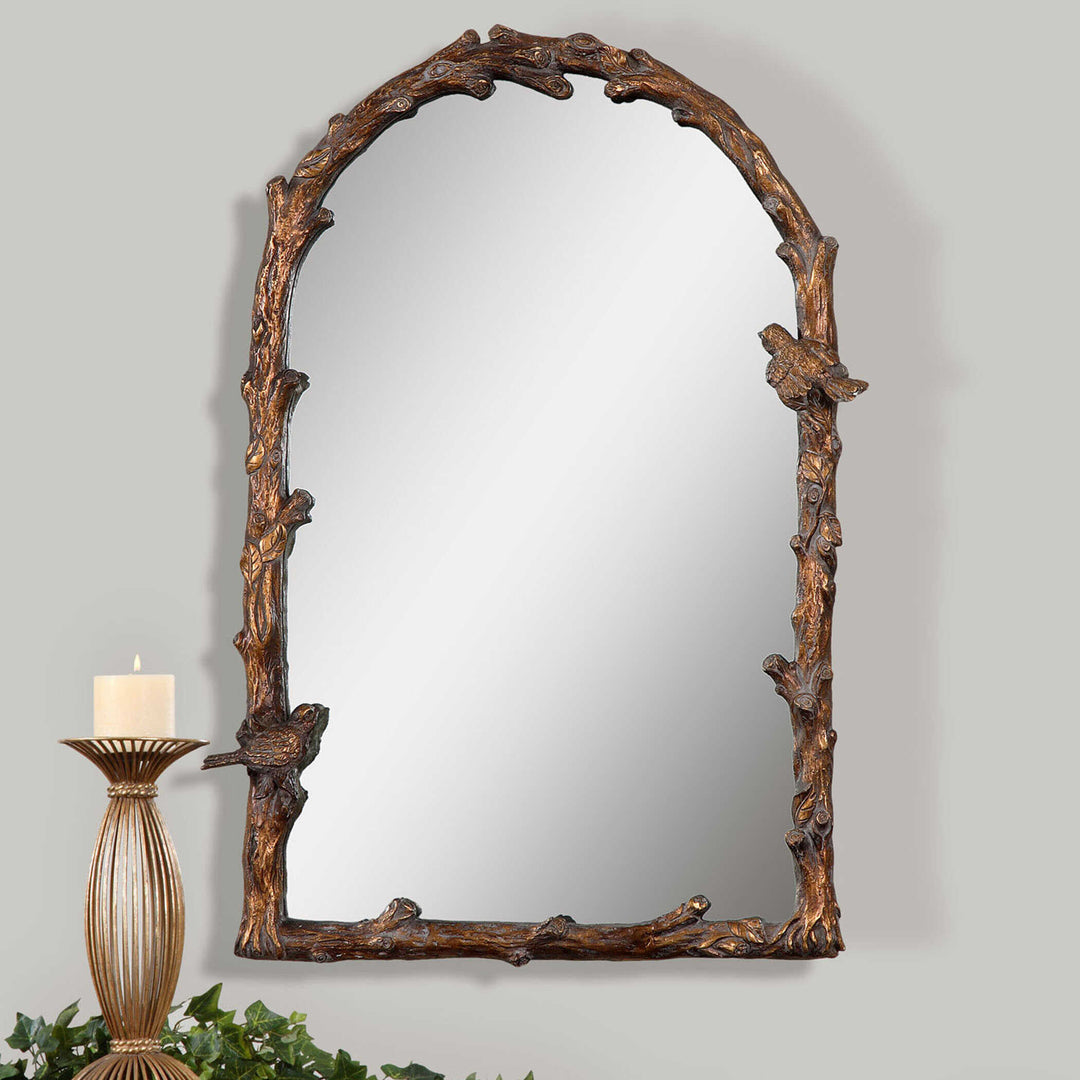 American Home Furniture Uttermost Paza Antique Gold Arch Mirror