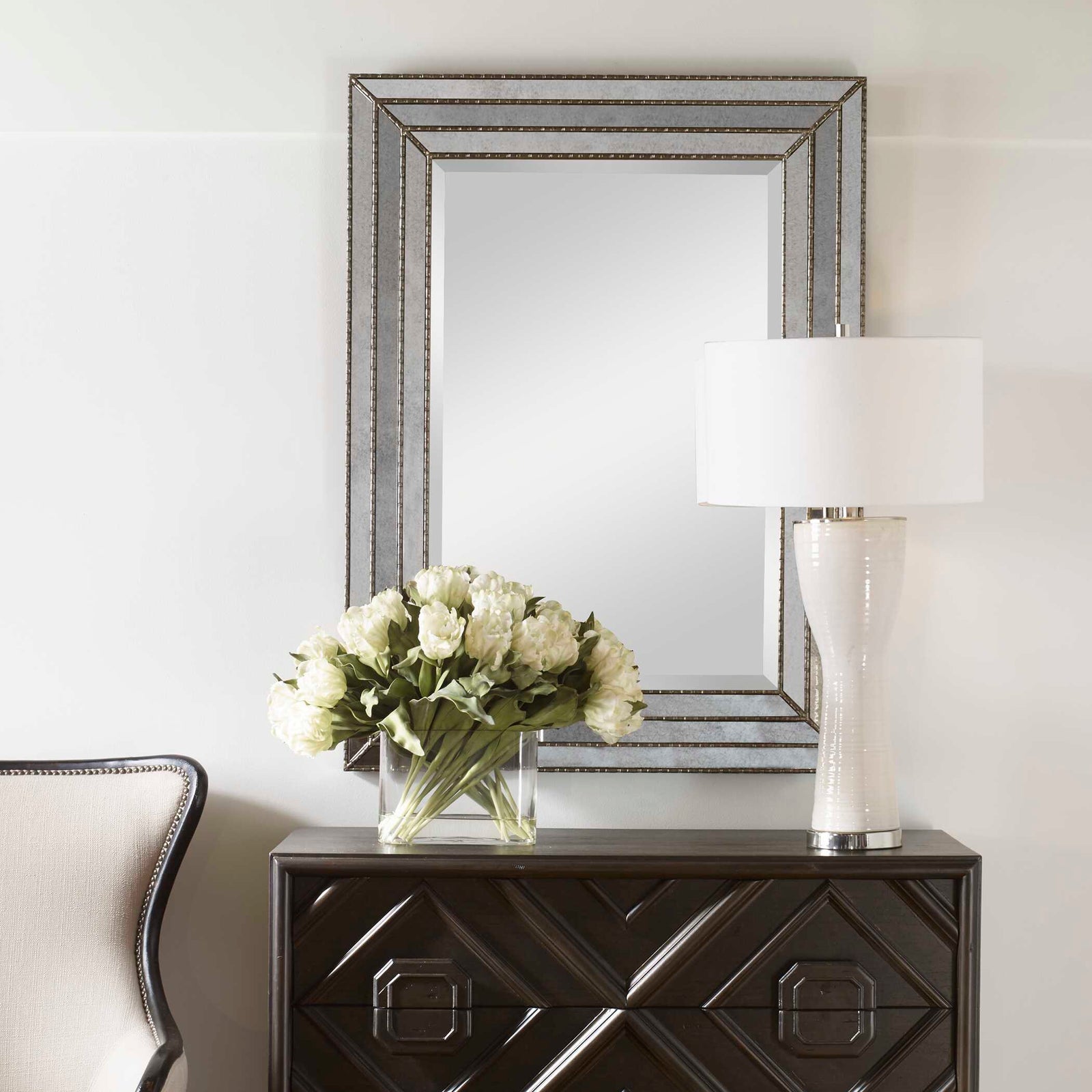 American Home Furniture Uttermost Seymour Antique Silver Mirror