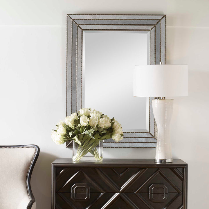 American Home Furniture Uttermost Seymour Antique Silver Mirror