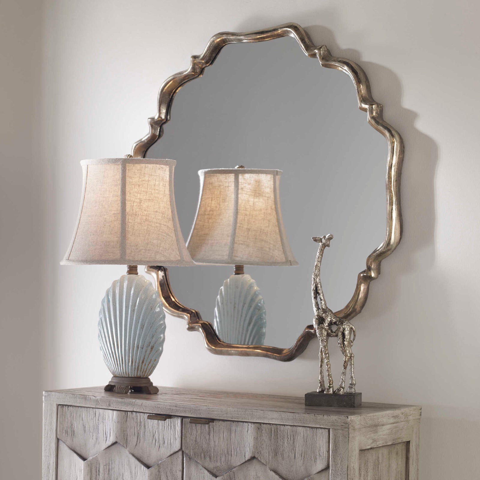 American Home Furniture Uttermost Valentia Silver Mirror