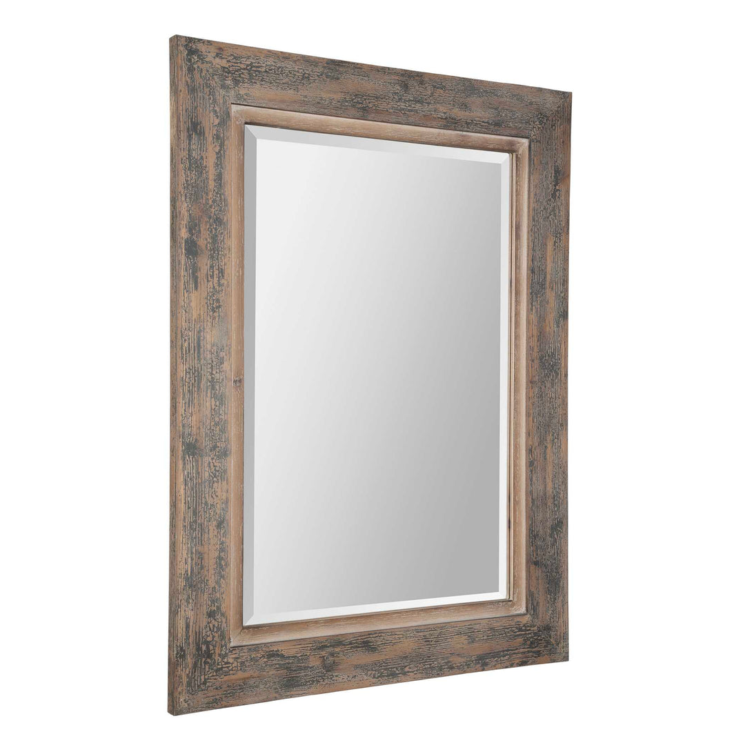 American Home Furniture Uttermost Bozeman Distressed Blue Mirror