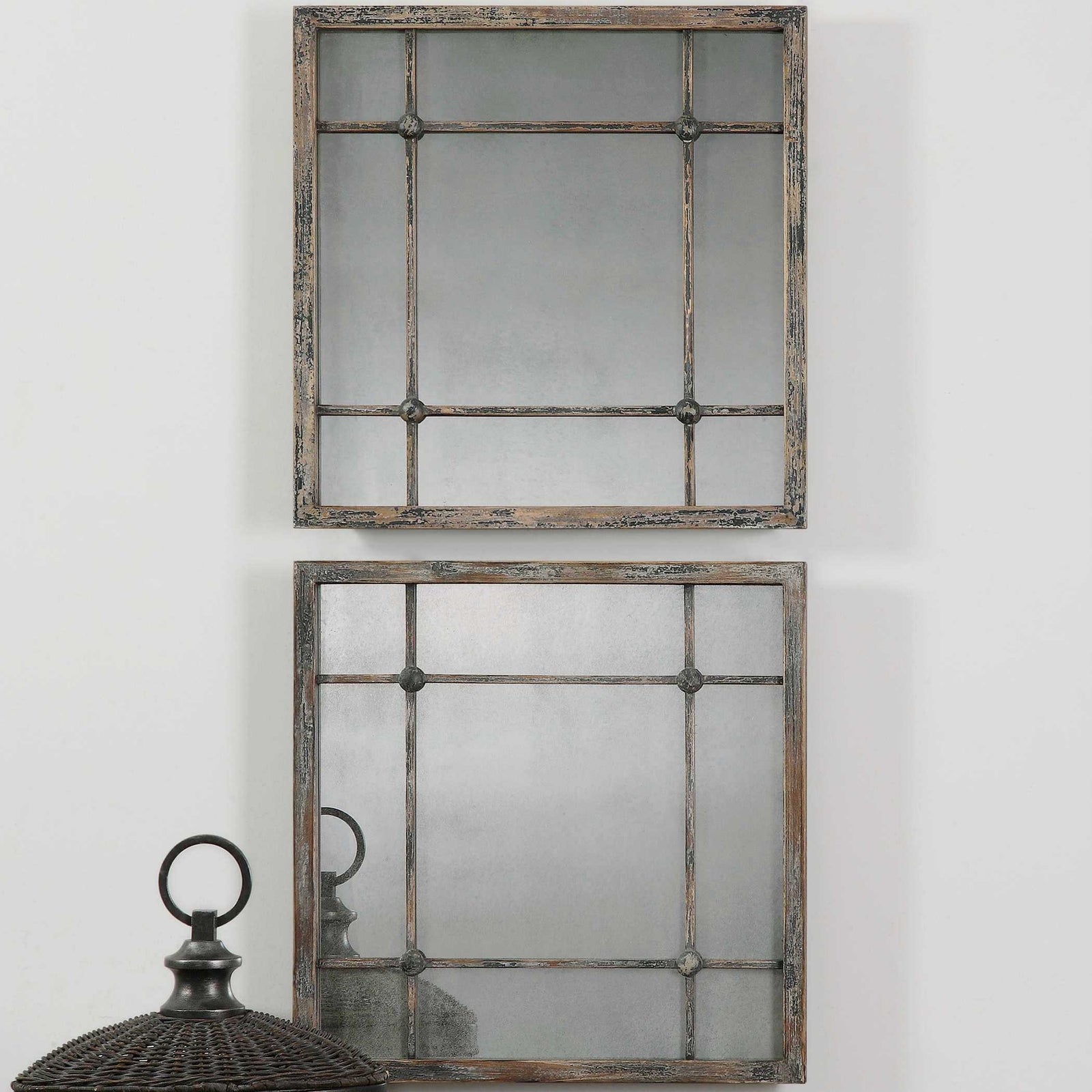 American Home Furniture Uttermost Saragano Square Mirrors Set/2