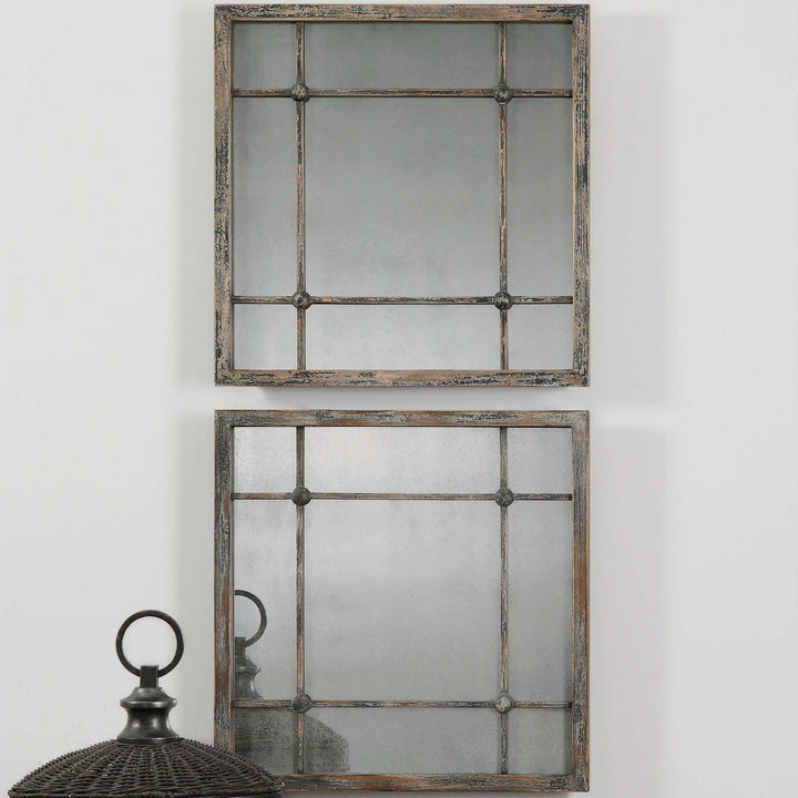 American Home Furniture Uttermost Saragano Square Mirrors Set/2