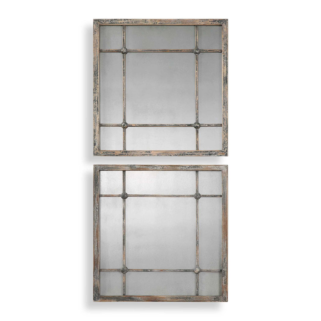 American Home Furniture Uttermost Saragano Square Mirrors Set/2