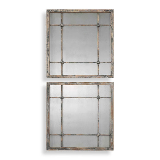 American Home Furniture Uttermost Saragano Square Mirrors Set/2