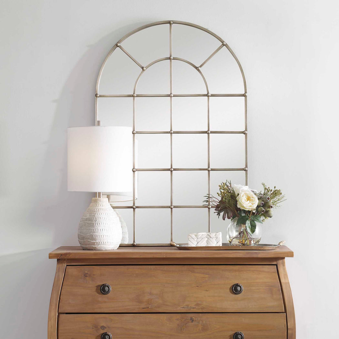American Home Furniture Uttermost Barwell Arch Window Mirror