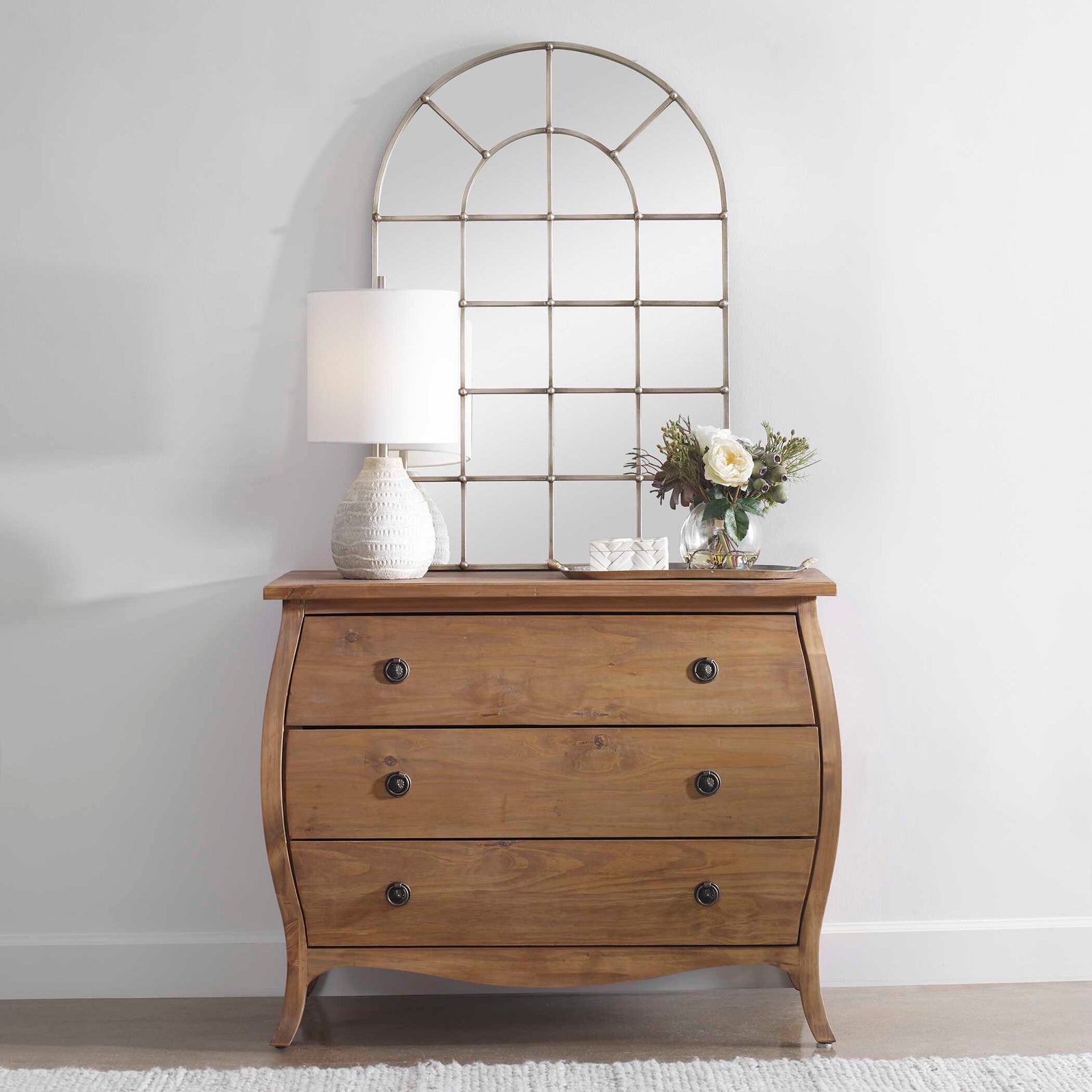 American Home Furniture Uttermost Barwell Arch Window Mirror