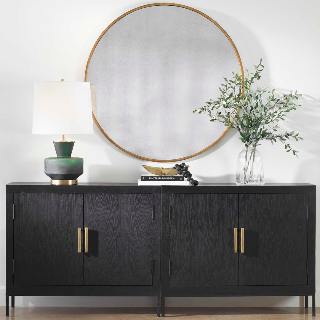 American Home Furniture Uttermost Junius Round Gold Mirror