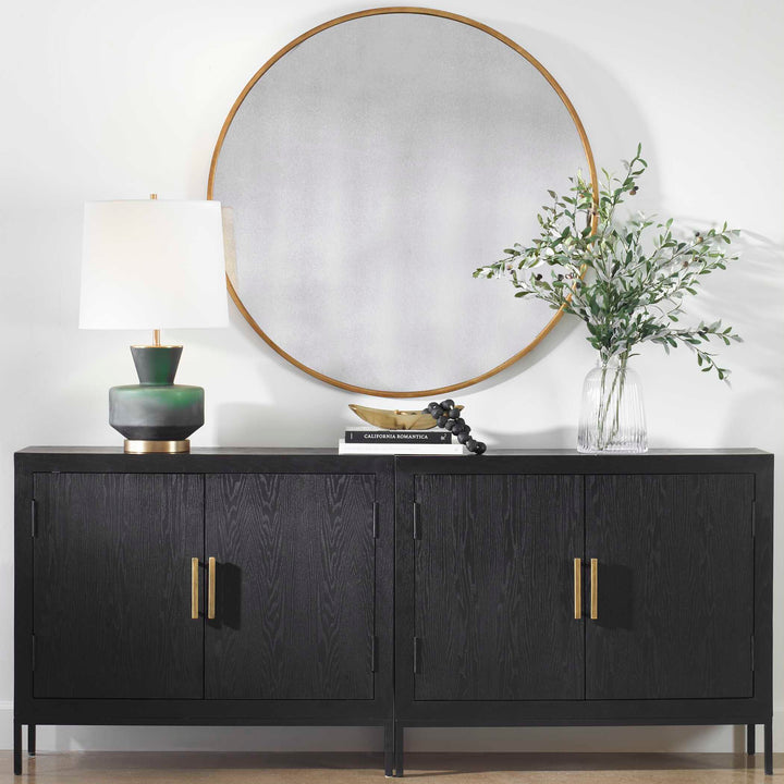 American Home Furniture Uttermost Junius Round Gold Mirror