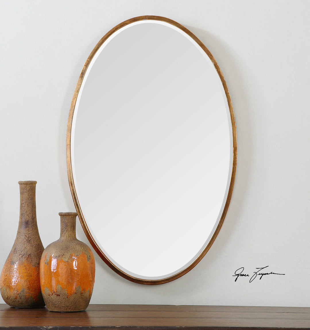 American Home Furniture Uttermost Herleva Gold Oval Mirror