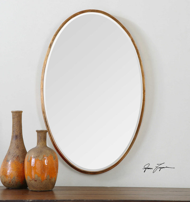 American Home Furniture Uttermost Herleva Gold Oval Mirror