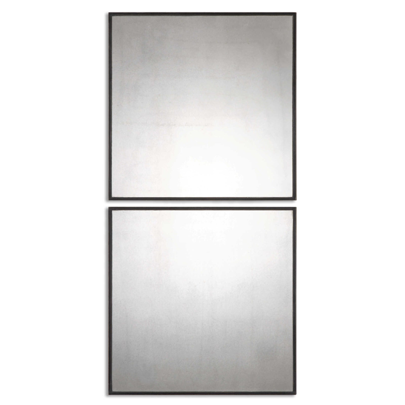 American Home Furniture Uttermost Matty Antiqued Square Mirrors, Set of 2