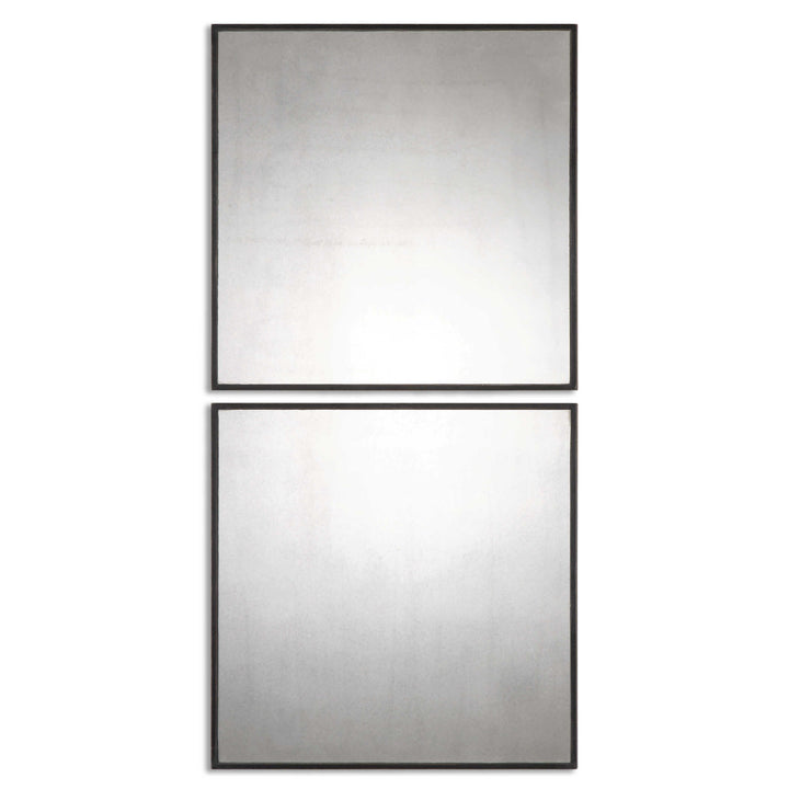 American Home Furniture Uttermost Matty Antiqued Square Mirrors, Set of 2