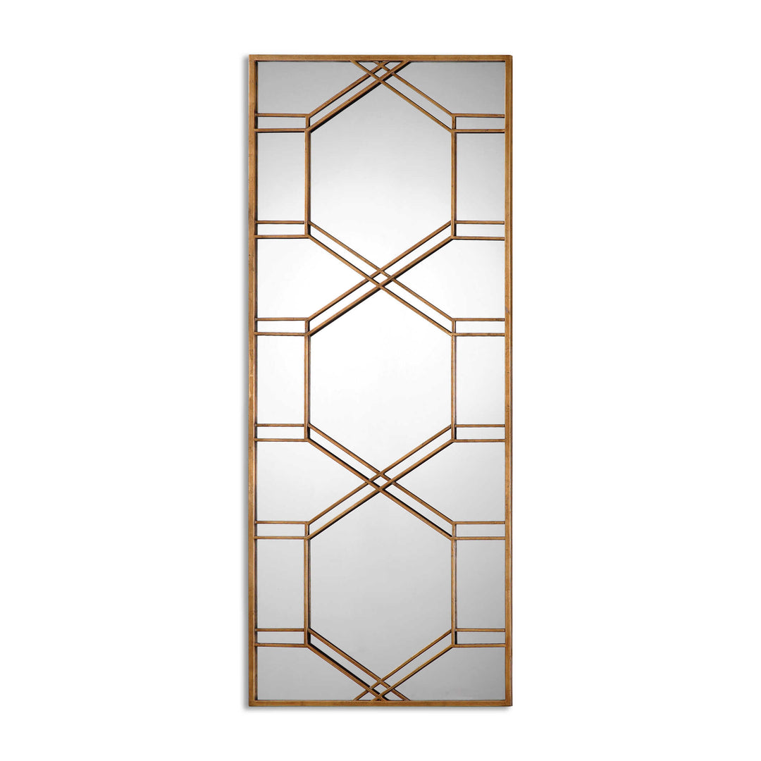 American Home Furniture Uttermost Kennis Gold Leaf Leaner Mirror