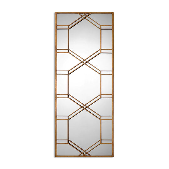 American Home Furniture Uttermost Kennis Gold Leaf Leaner Mirror