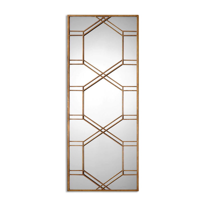 American Home Furniture Uttermost Kennis Gold Leaf Leaner Mirror