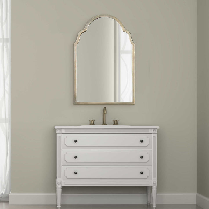 American Home Furniture Uttermost Brayden Petite Silver Arch Mirror
