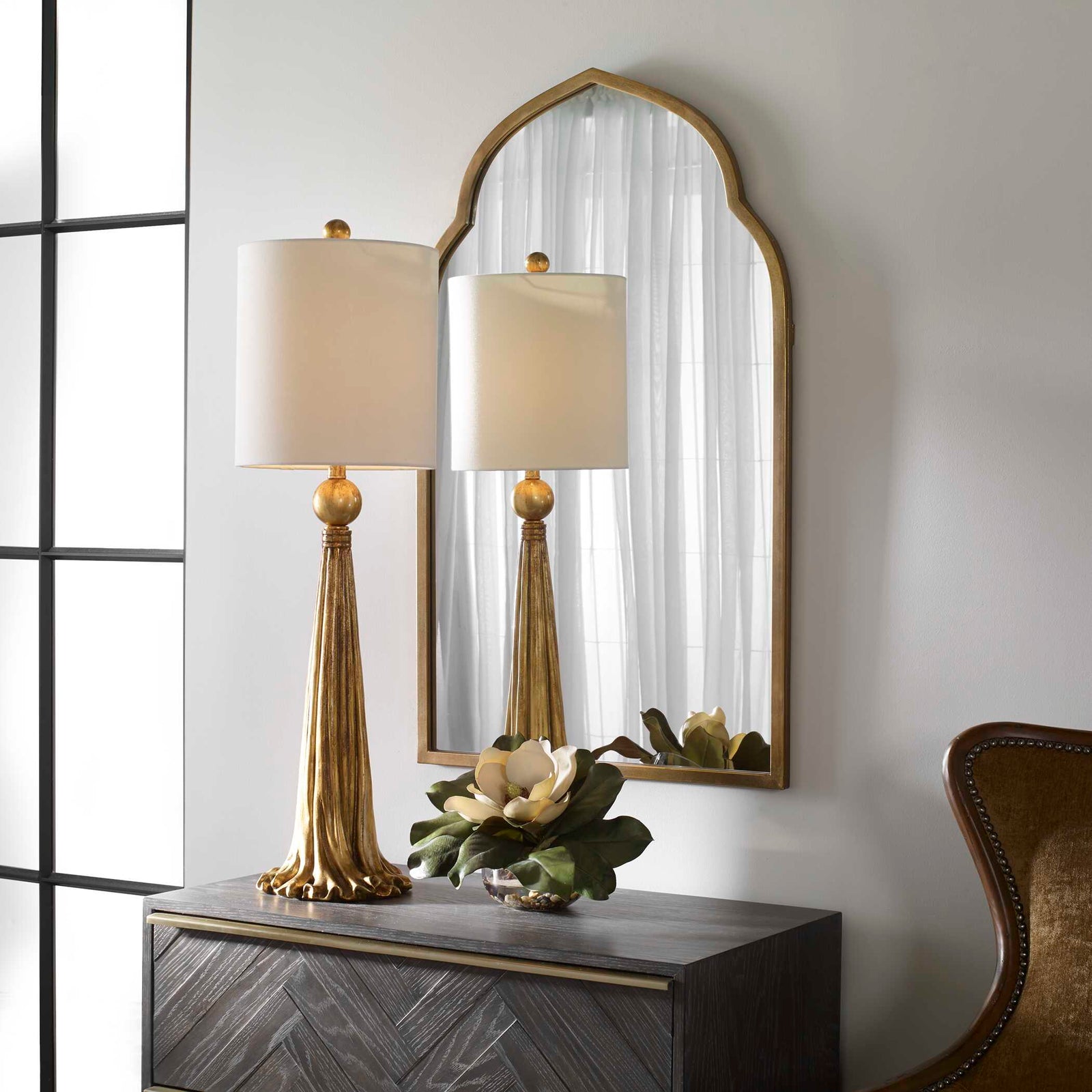 American Home Furniture Uttermost Kenitra Gold Arch Mirror