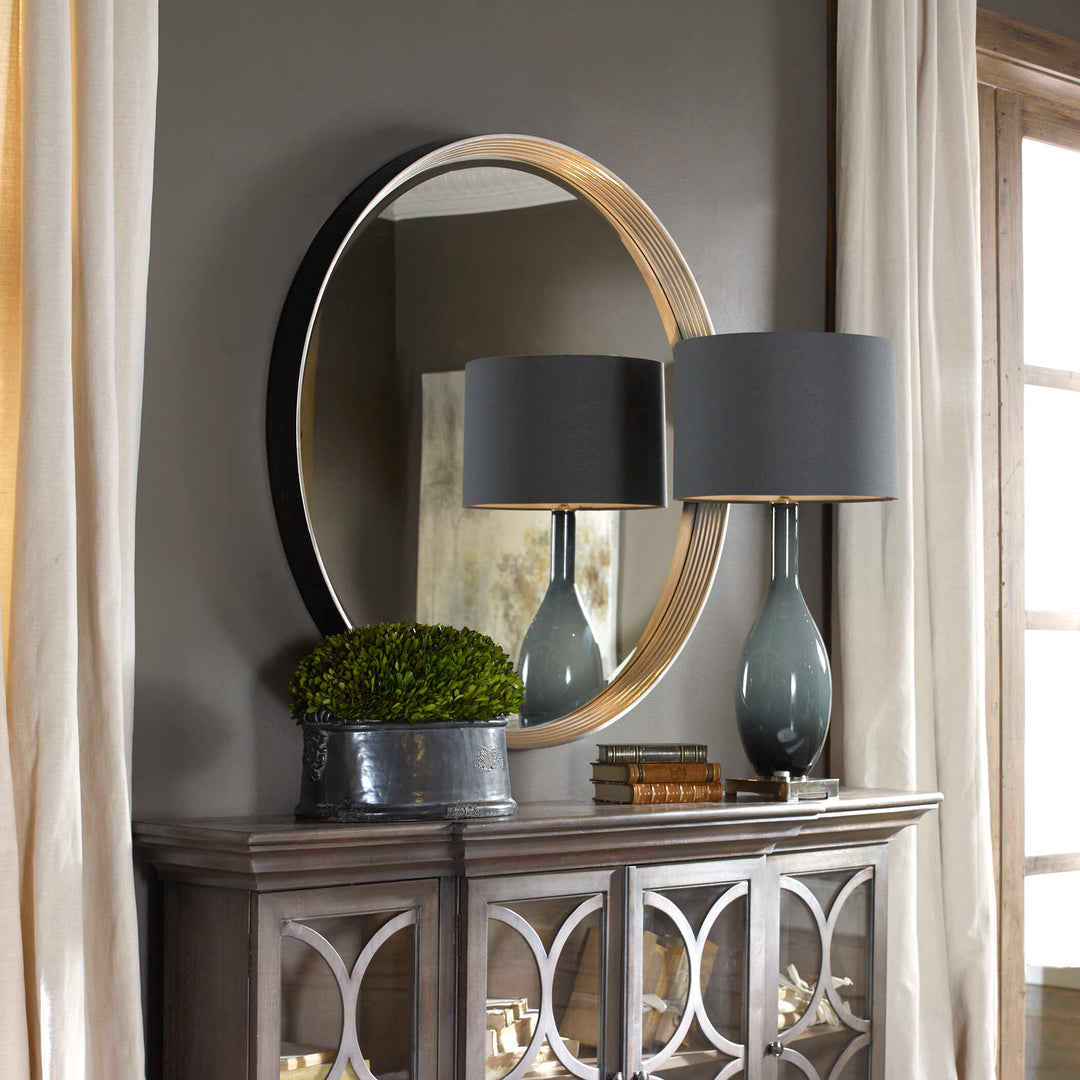 American Home Furniture Uttermost Serenza Round Silver Mirror