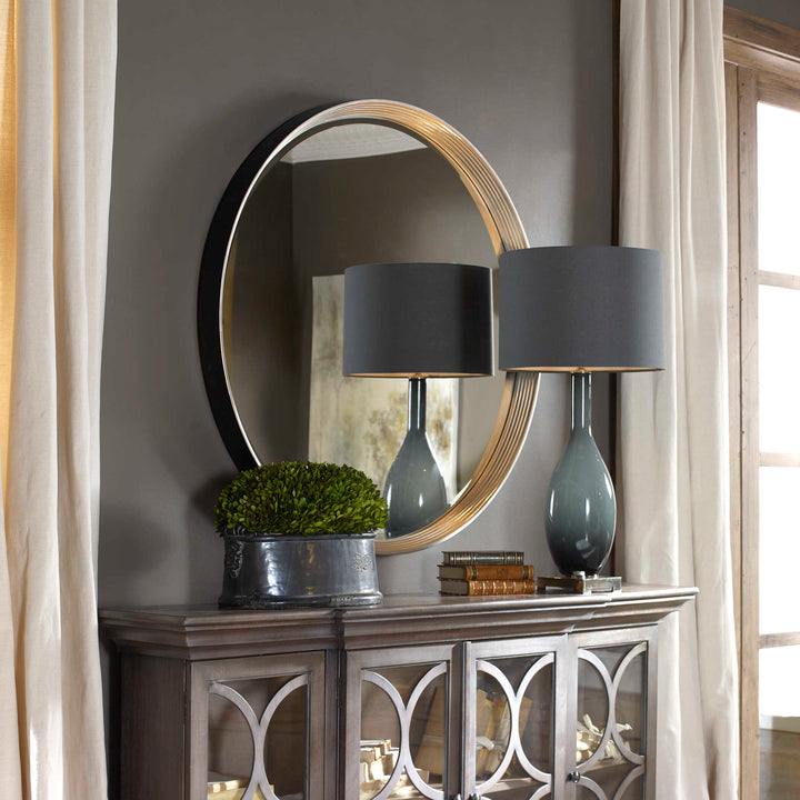 American Home Furniture Uttermost Serenza Round Silver Mirror
