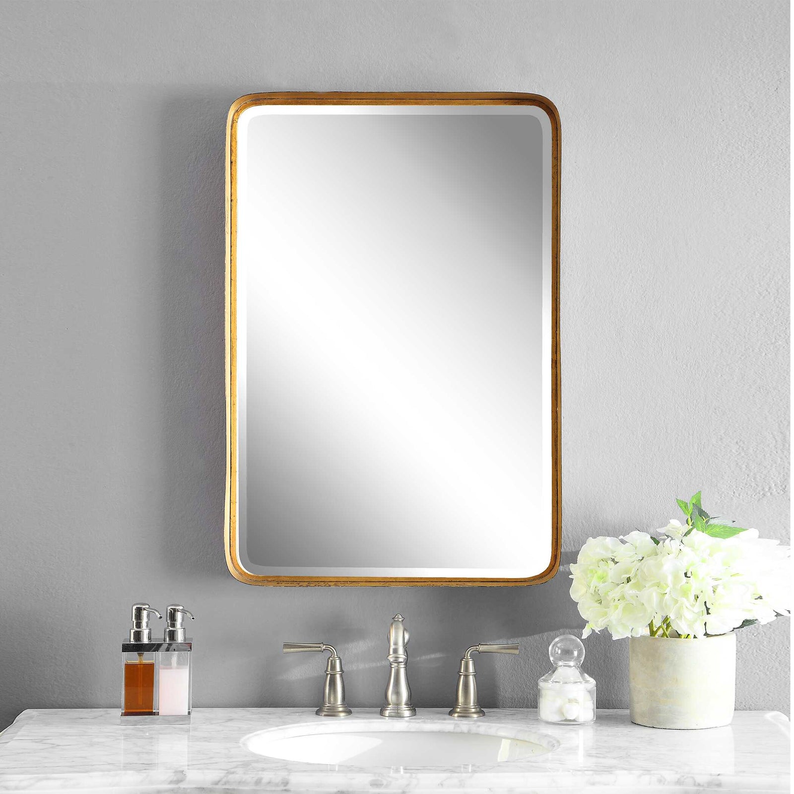 American Home Furniture Uttermost Crofton Antique Gold Mirror