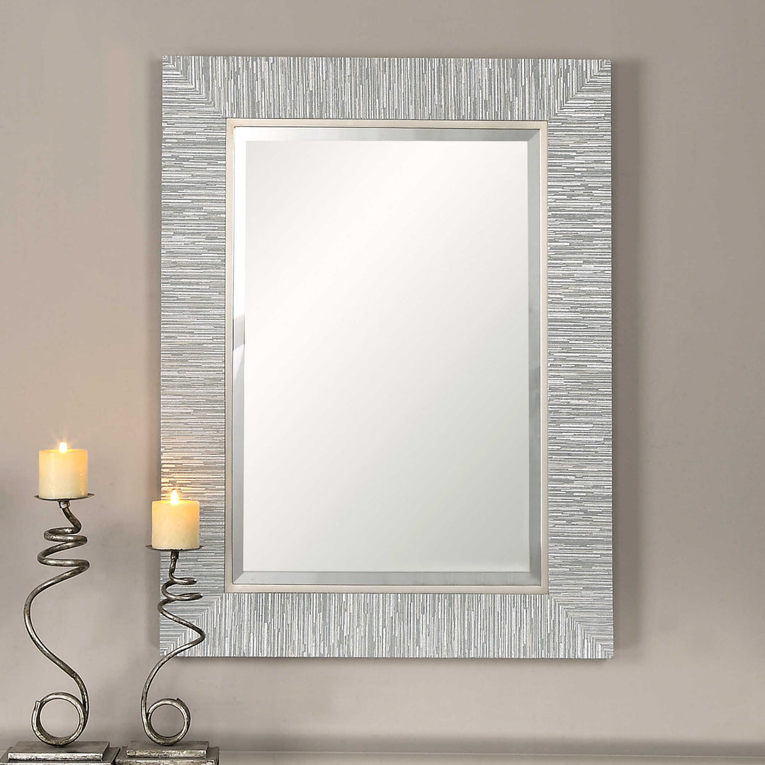 American Home Furniture Uttermost Belaya Gray Wood Mirror