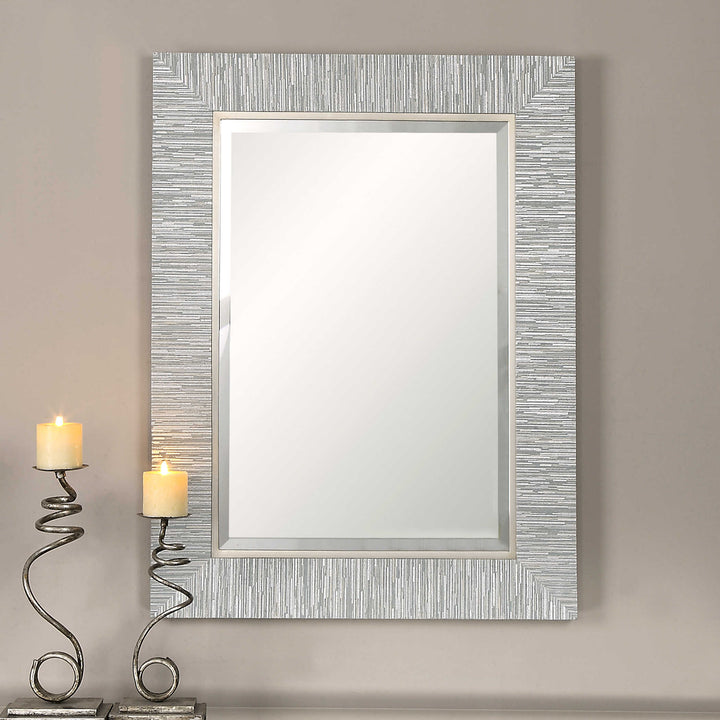 American Home Furniture Uttermost Belaya Gray Wood Mirror