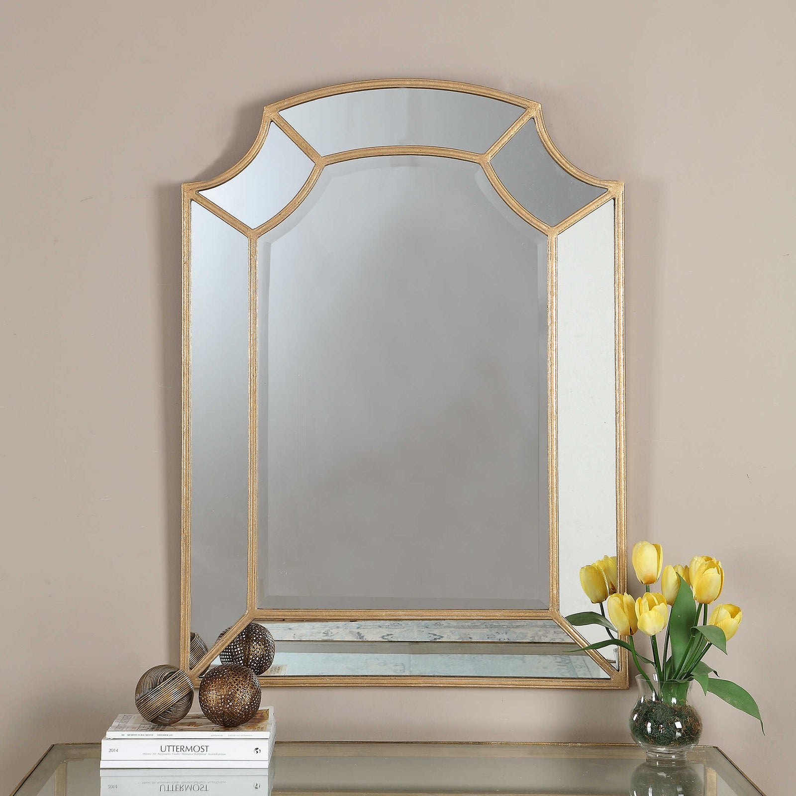 American Home Furniture Uttermost Francoli Gold Arch Mirror