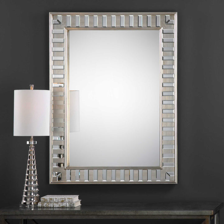 American Home Furniture Uttermost Lanester Silver Leaf Mirror