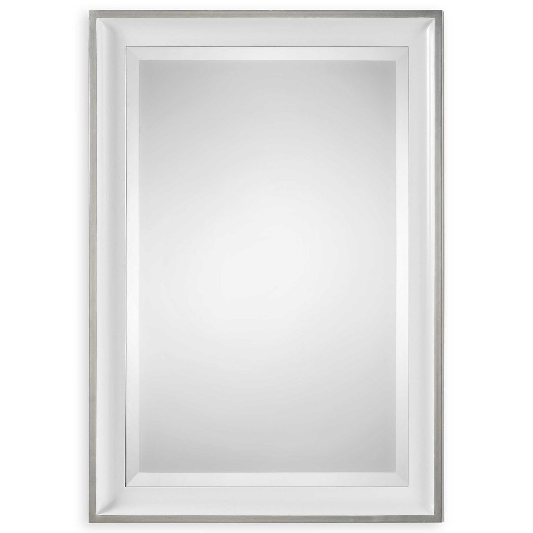 American Home Furniture Uttermost Lahvahn White Silver Mirror