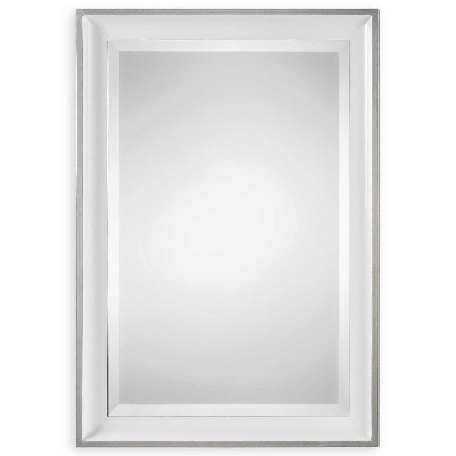 American Home Furniture Uttermost Lahvahn White Silver Mirror