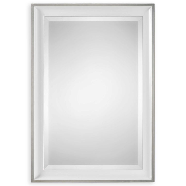 American Home Furniture Uttermost Lahvahn White Silver Mirror