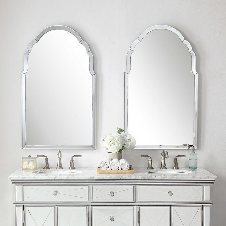 American Home Furniture Uttermost Brayden Frameless Arched Mirror