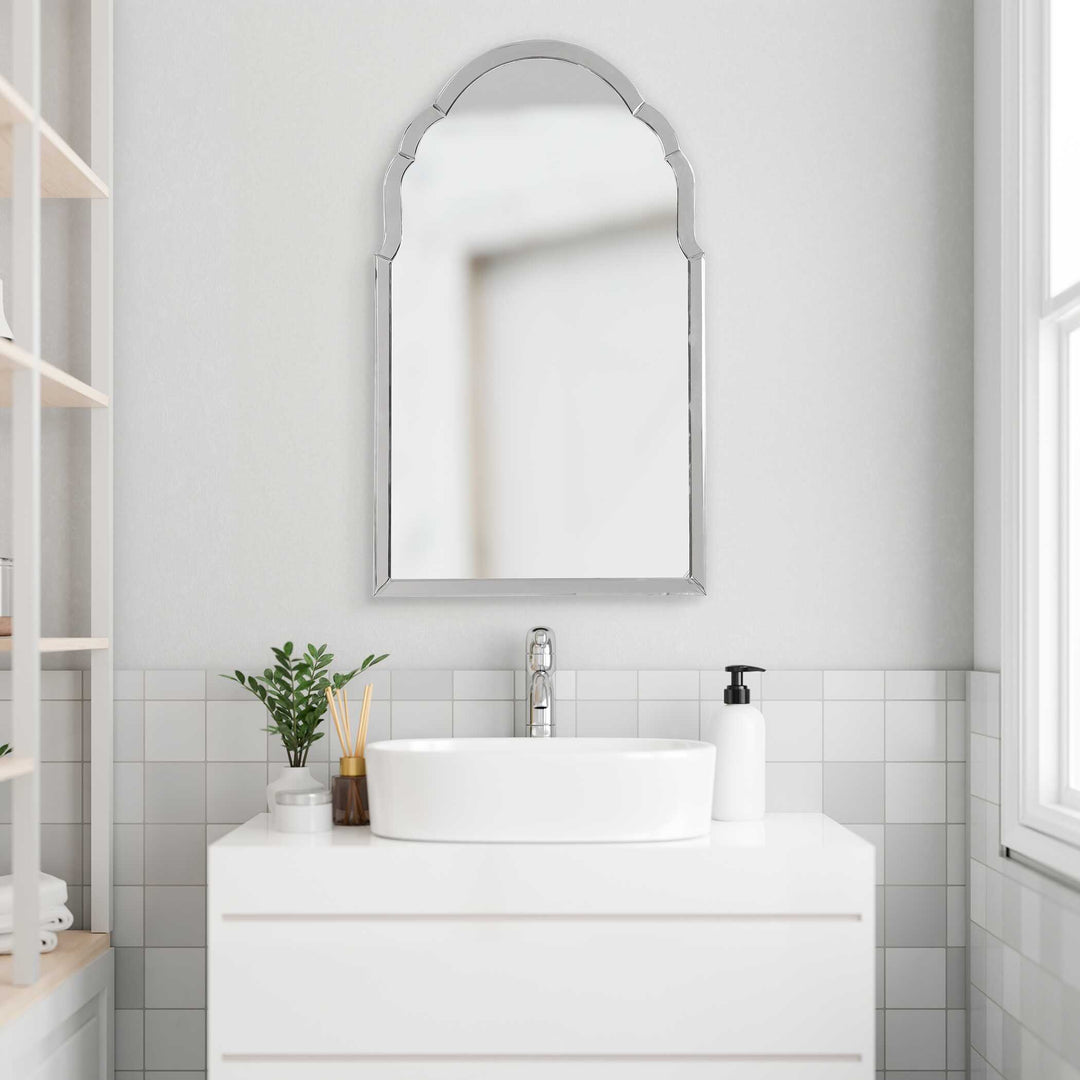 American Home Furniture Uttermost Brayden Frameless Arched Mirror