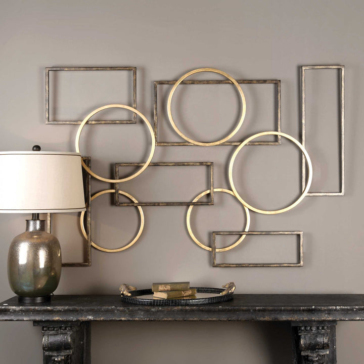 American Home Furniture Uttermost Elias Bronze and Gold Wall Art